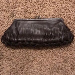 BEAUTIFUL Sondra Roberts brown leather clutch